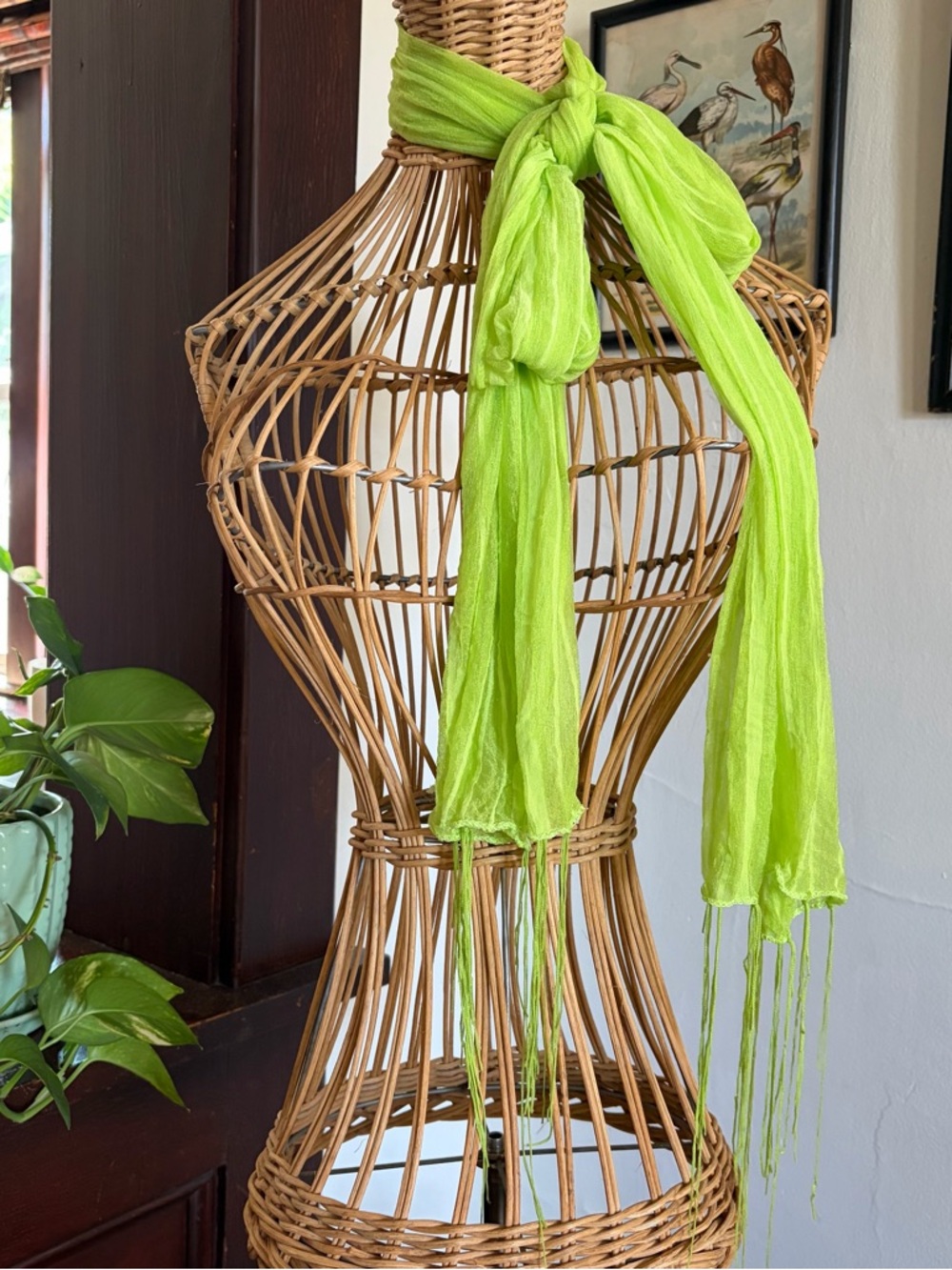 Neon Green Funky Boho Scarf